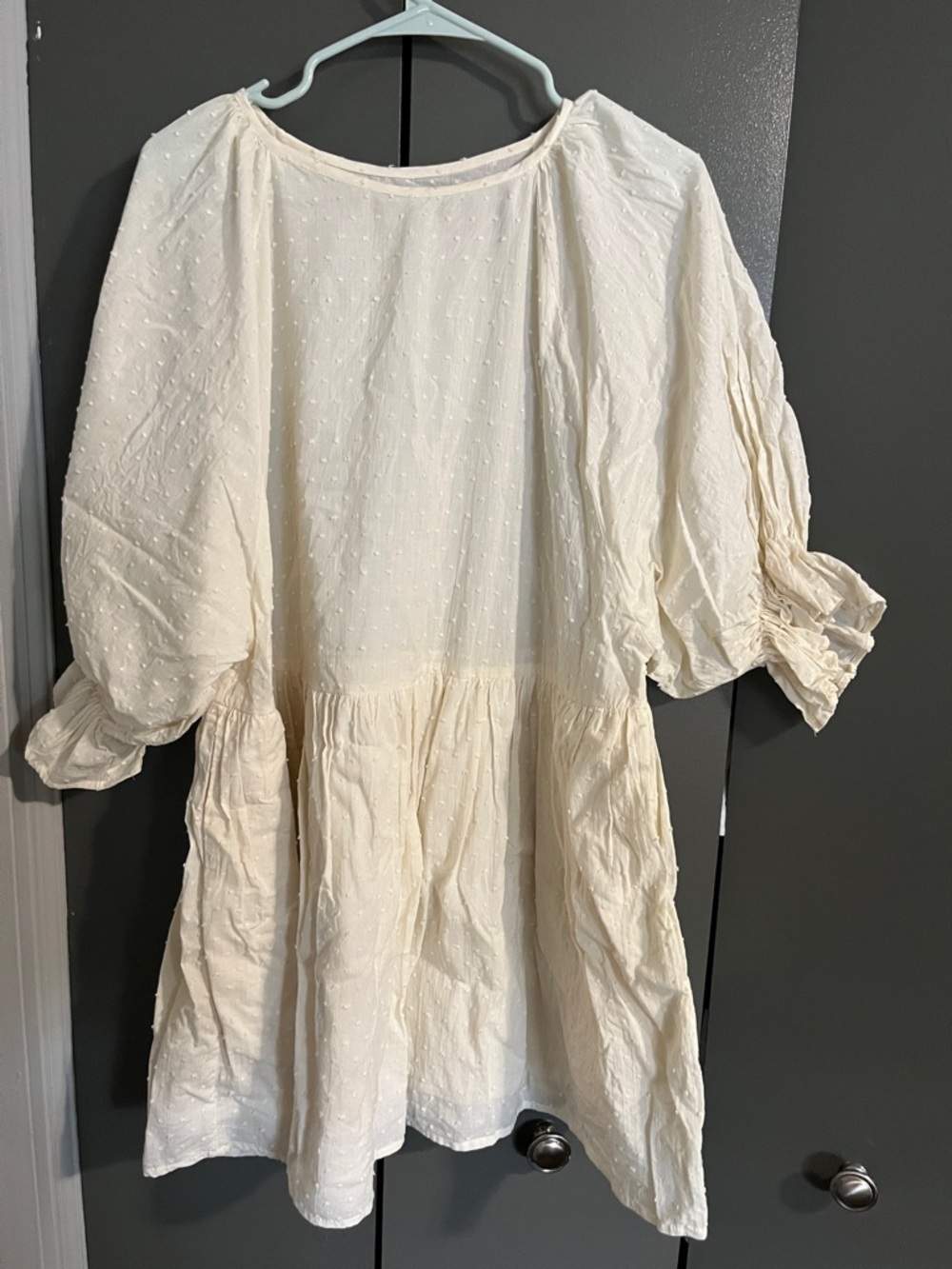 Bird + Kite Cream Dot Drop-Waist Dress